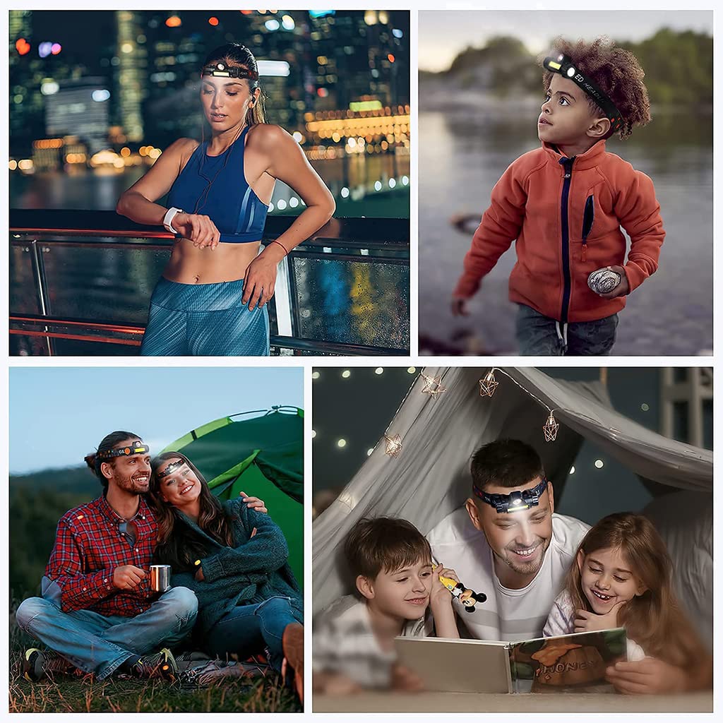 HASTHIP 2Pcs Head Light for Outdoor Camping Fishing Running Hiking, Waterproof Ultra Bright and Zoomable Head Torch, Detachable and Rechargeable Magnetic LED Headlamp with USB Cable HASTHIP 2Pcs Head Light for Outdoor Camping Fishing Running Hiking, Waterproof Ultra Bright and Zoomable Head Torch, Detachable and Rechargeable Magnetic LED Headlamp with USB Cable